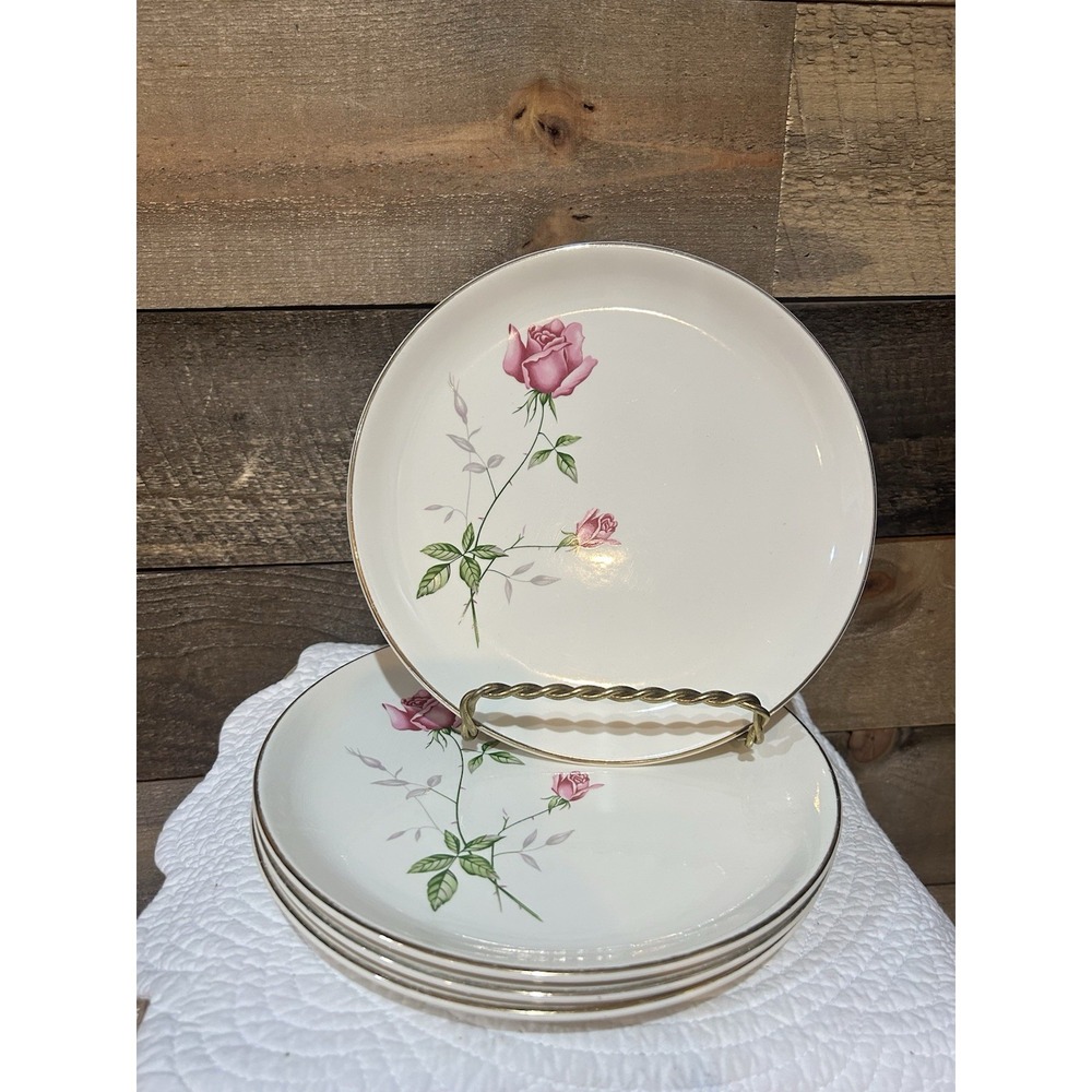 Vintage 1950's Dinner Plates by Homer Laughlin Roses Pattern HLC3656 Set of 3